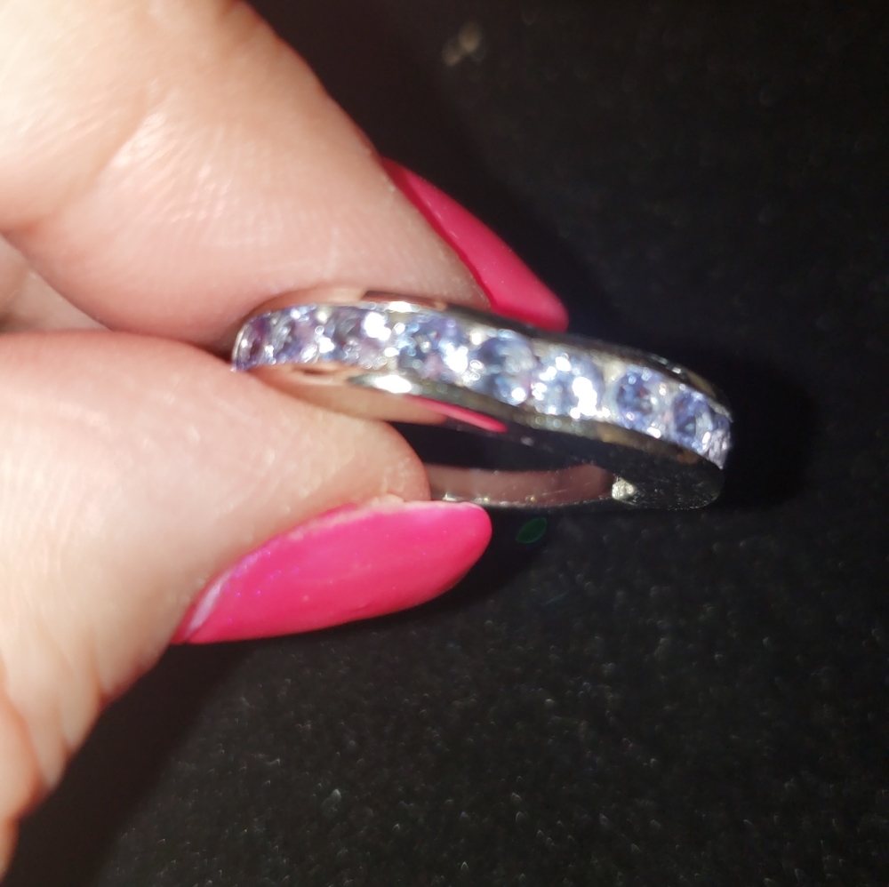 Sz 7, Tanzanite Arthritis Ring in Platinum Over Sterling Silver, 1.25 ctw, NWT